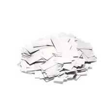 TCM Papir konfetti. Rektangulær. 55x18 mm. Hvid/ sølv. 1 Kg.