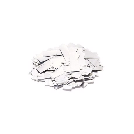 TCM Metallic konfetti. Rektangulær. 55x18 mm. Hvid. 1 Kg.