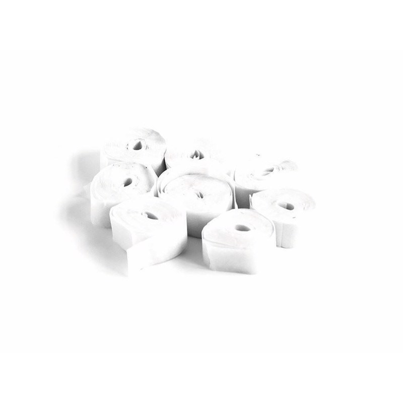 TCM Papir streamers. 5 meter x 0,85 cm. Hvid. 100 stk.