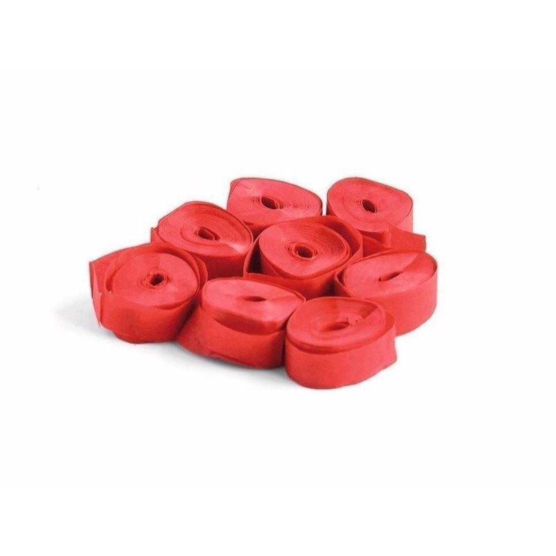 TCM Papir streamers. 5 meter x 0,85 cm. Rød. 100 stk.