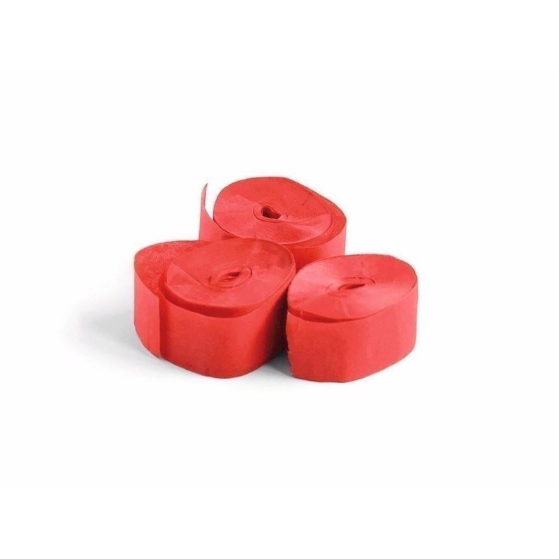 TCM Papir streamers. 10 meter x 1,5 cm. Rød. 32 stk.