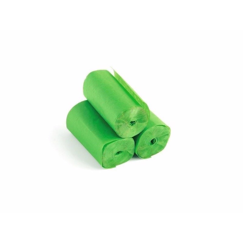 TCM Papir streamers. 10 meter x 5 cm. Lysegrøn. 10 stk.