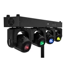 EUROLITE LED TMH Bar S120 Moving-Head Spots, 4 individuelt styrbare 30 W bevægelige hoveder, gobo- og farvehjul