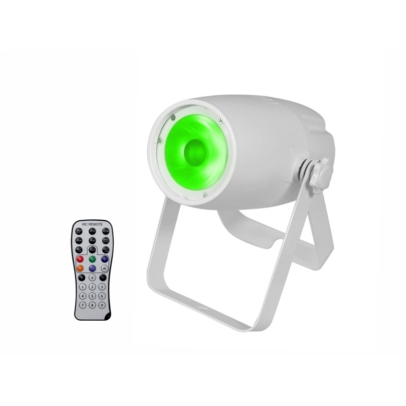 Eurolite RGBW pinspot med remote. 10 Watt. Hvid
