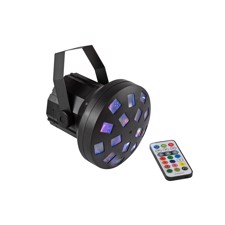 EUROLITE LED Mini Z-20 Lille derby med 4 LED'er, RGBW farveskift og IR-fjernbetjening, USB tilslutning