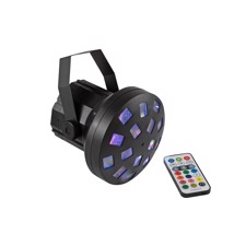 Eurolite LED Mini Z-20 Lille derby med 4 LED'er, RGBW farveskift og IR-fjernbetjening, USB tilslutning