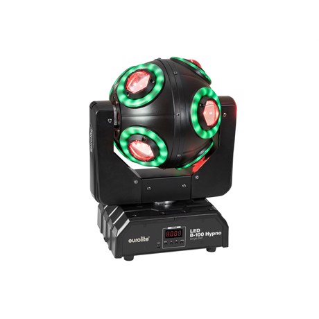 EUROLITE LED B-100 Hypno Single Ball Beam Effect, 8 x 10 Watt RGBW / 96 kraftige LED\'er på 0,2 W RGB