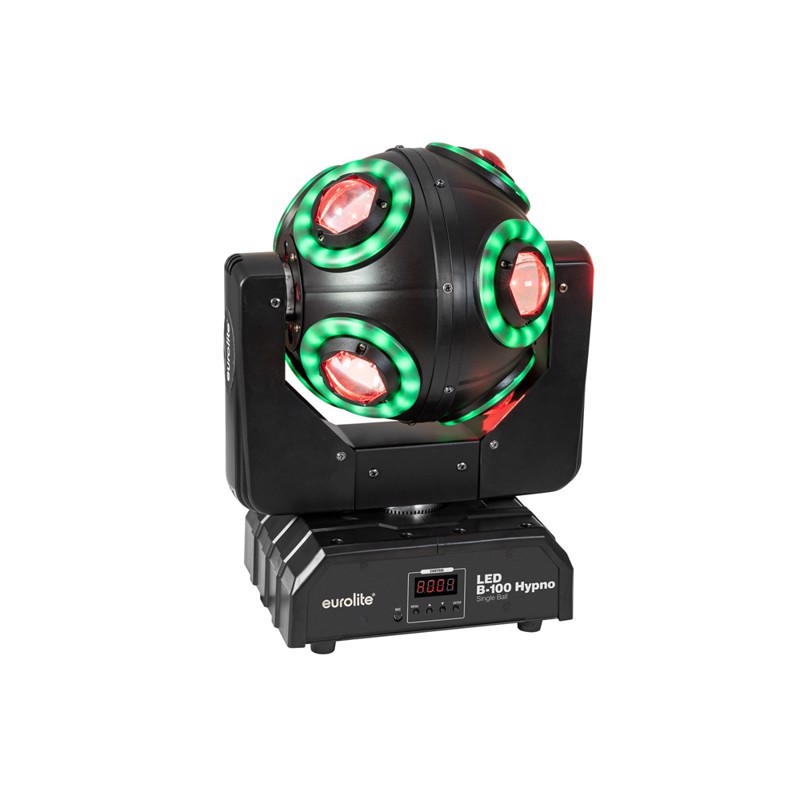 Eurolite LED B-100 Hypno Single Ball Beam Effect, 8 x 10 Watt RGBW / 96 kraftige LED\'er på 0,2 W RGB