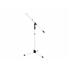 Mikrofonstativ med teleskop galge. Hvid & sort. Omnitronic MS-1W