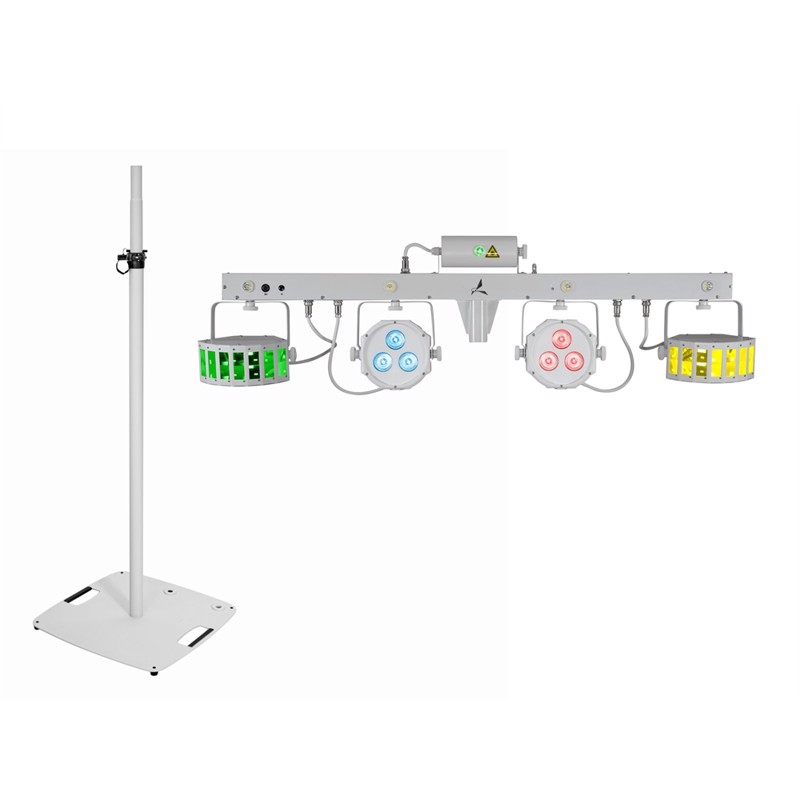 Eurolite sæt: LED KLS Laser Bar FX Light sæt: white + BPS-3 Loudspeaker Stand white