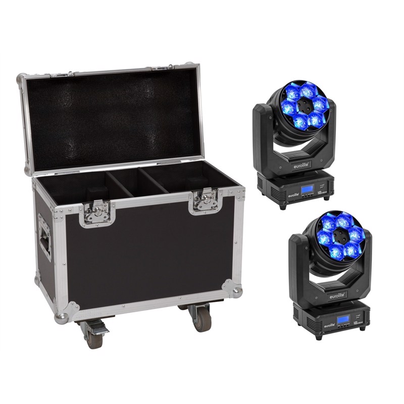 Eurolite sæt: 2 x LED TMH-H240 Beam/Wash/Flower Effect + Case