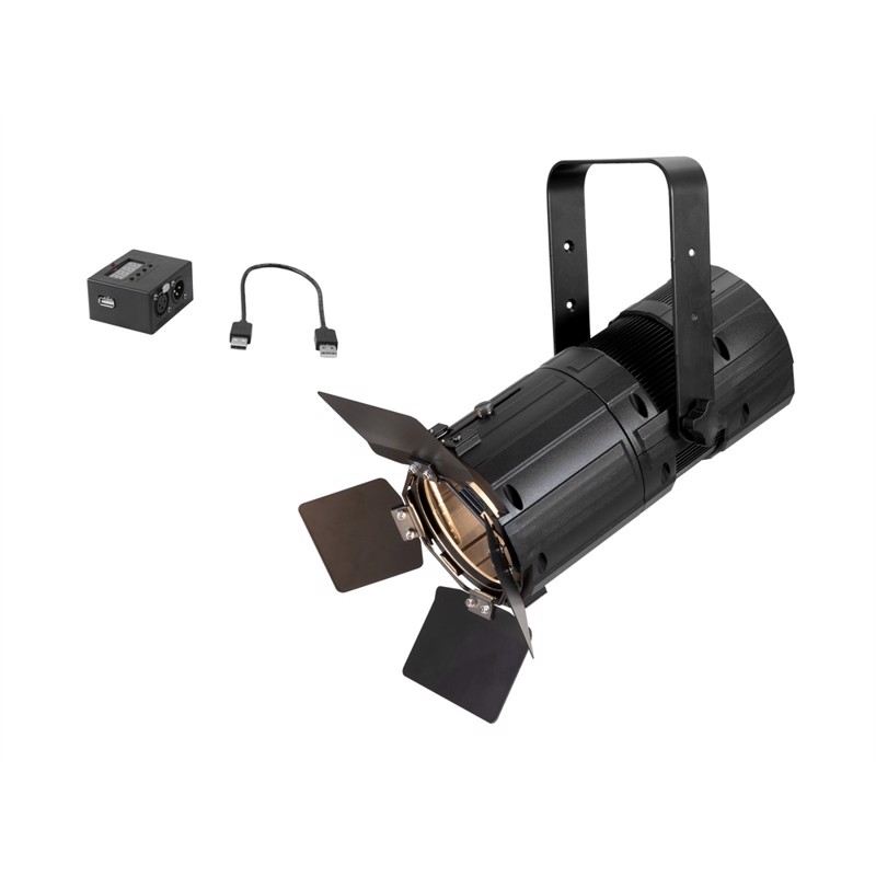 Eurolite sæt: LED PFR-50 WW Fresnel Spot + DMX-Interface