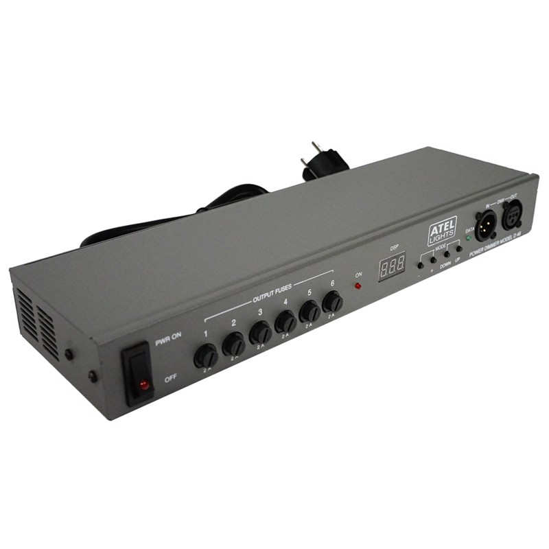 6-kanals DMX-dæmper a 400 watt pr kanal