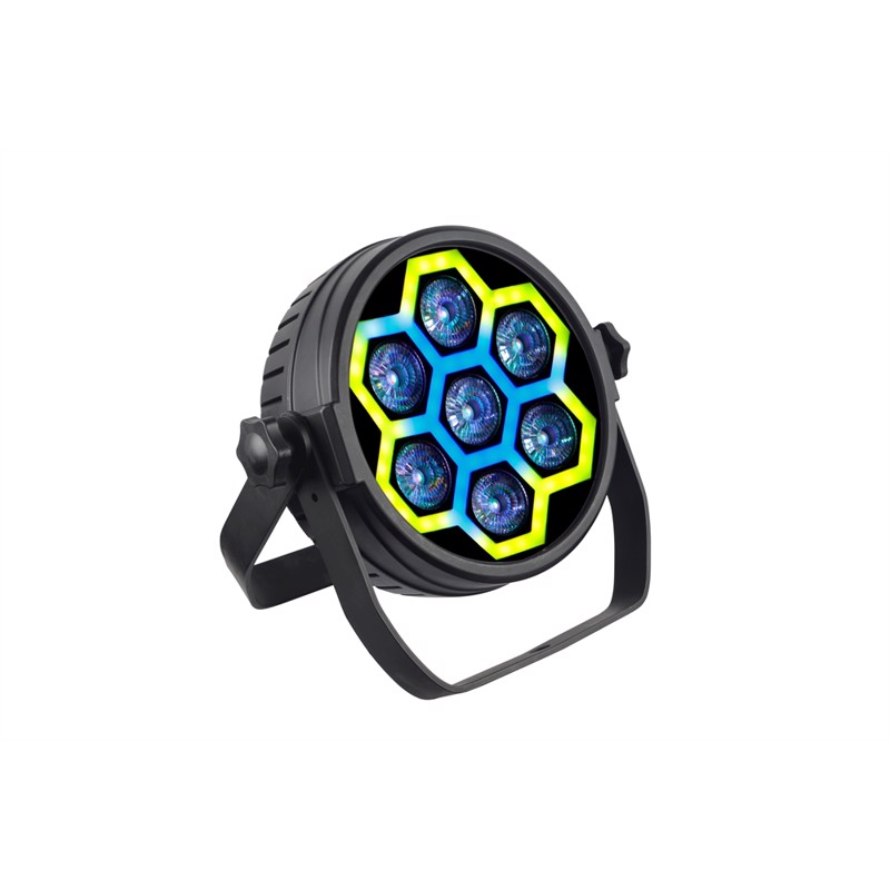 FOS PAR Aurora, 7x12 watt RGBW leds & 60 x 0.2 watt RGB leds for neon pixel