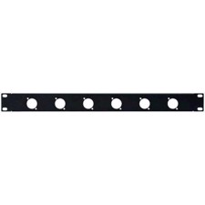 Stikpanel til 6 D-size stik (XLR, Speakon, Powercon mv.). Stål. 1 unit