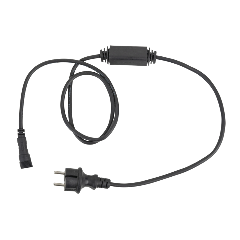 Showtec Strømkabel til LED-streng / Istap Sort - Schuko-stik