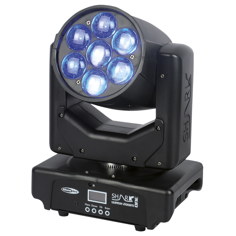 Showtec Shark Wash Zoom One 7x 15 W RGBW LED Wash Moving Head
