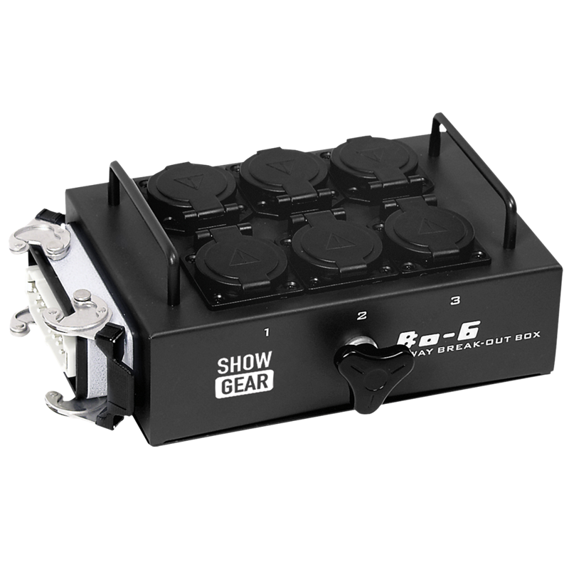 Showgear BO-6-S1 6 Schuko stik og 1 x 16-pin stik