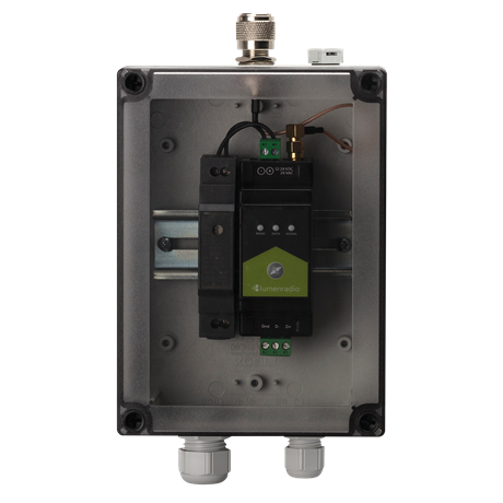 LUMENRADIO DIN Rail IP67 Kabinet Udendørs beskyttelse til DIN rail monterede LumenRadio produkter