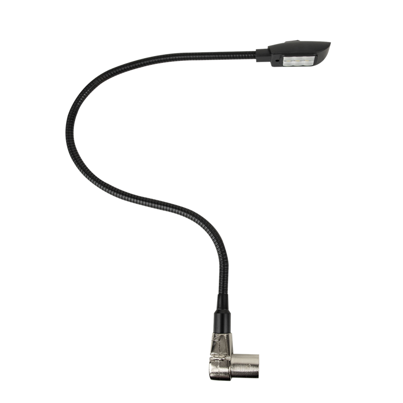Svanehals lampe XLR,  40 cm-3-polet højrevinklet