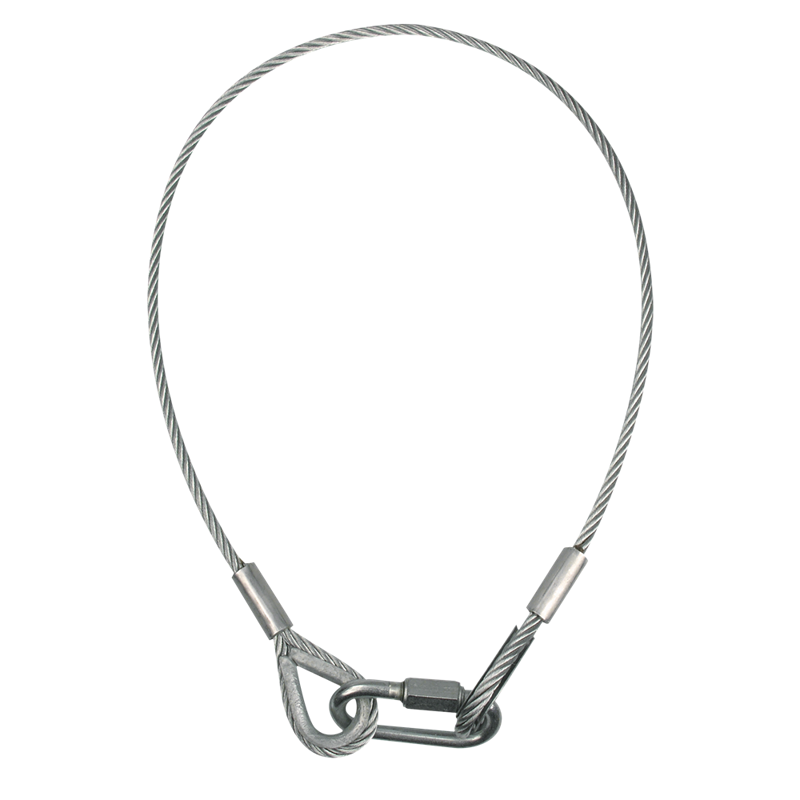 Showgear Sikkerhedswire 8 mm - BGV-C1 WLL: 80 kg - 100 cm - sølv