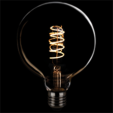 SHOWGEAR LED Filamentpære G125 5 W - dæmpbar - spiral filament