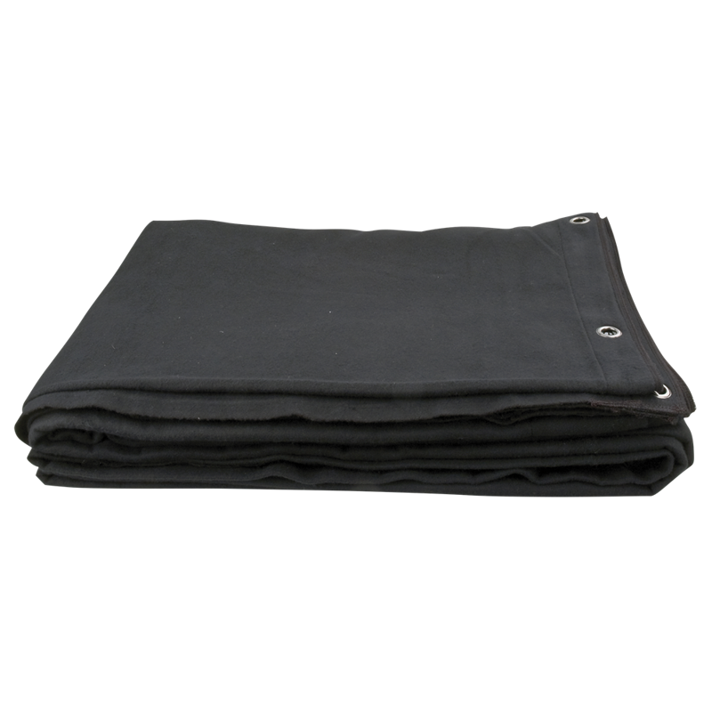 Molton bagtæppe. 320 g/m².  3 x 3,5 meter (BxH). Sort