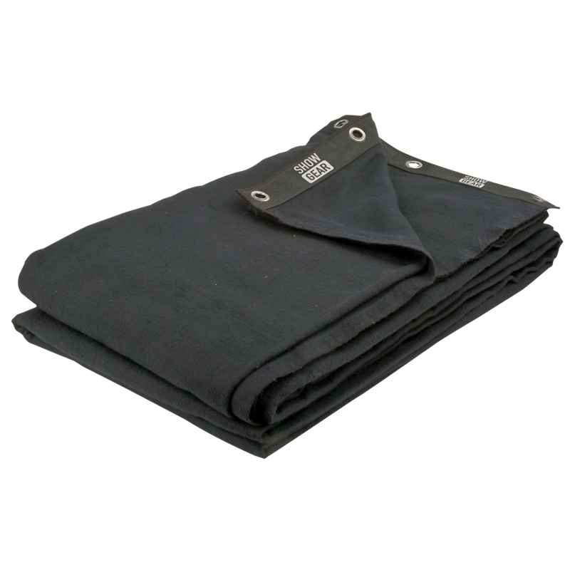 Molton bagtæppe. 320 g/m².  6 x 6 meter (BxH). Sort