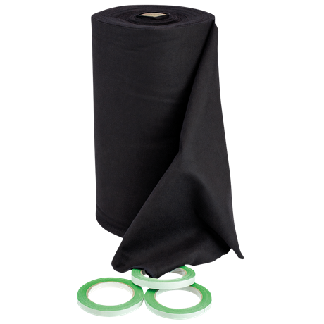 SHOWGEAR Deko Molton 160 g/m² Bolt 0,4m, 30m Black - 0.4 x 30 m (W x L)