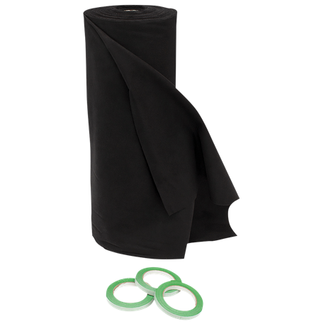SHOWGEAR Deko Molton 160 g/m² Bolt 0,6m, 30m Black - 0.6 x 30 m (W x L)