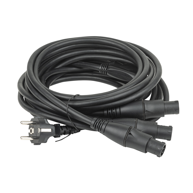 Split kabel Schuko til powerCON TRUE1 TOP split 3-vejs med 1,2,3m split / 3 m