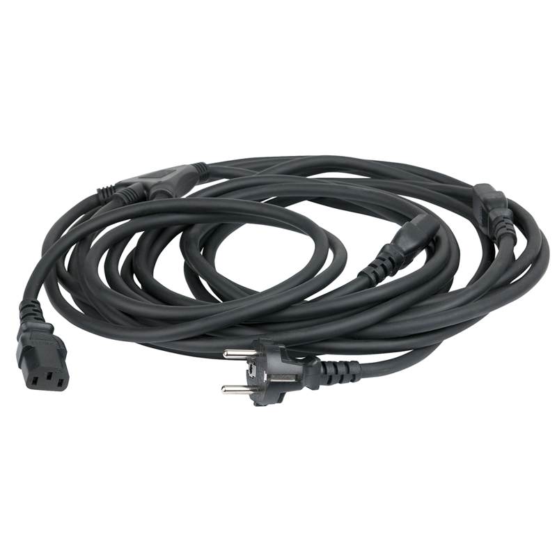 Split kabel Schuko til Apparatstik/IEC Splitter 3-vejs 1,2,3 meter split