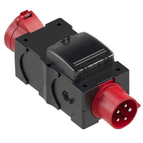 PCE fordelingsboks. 1x 5P CEE 32 A ind - 1x 5P CEE 16 A ud - IP44