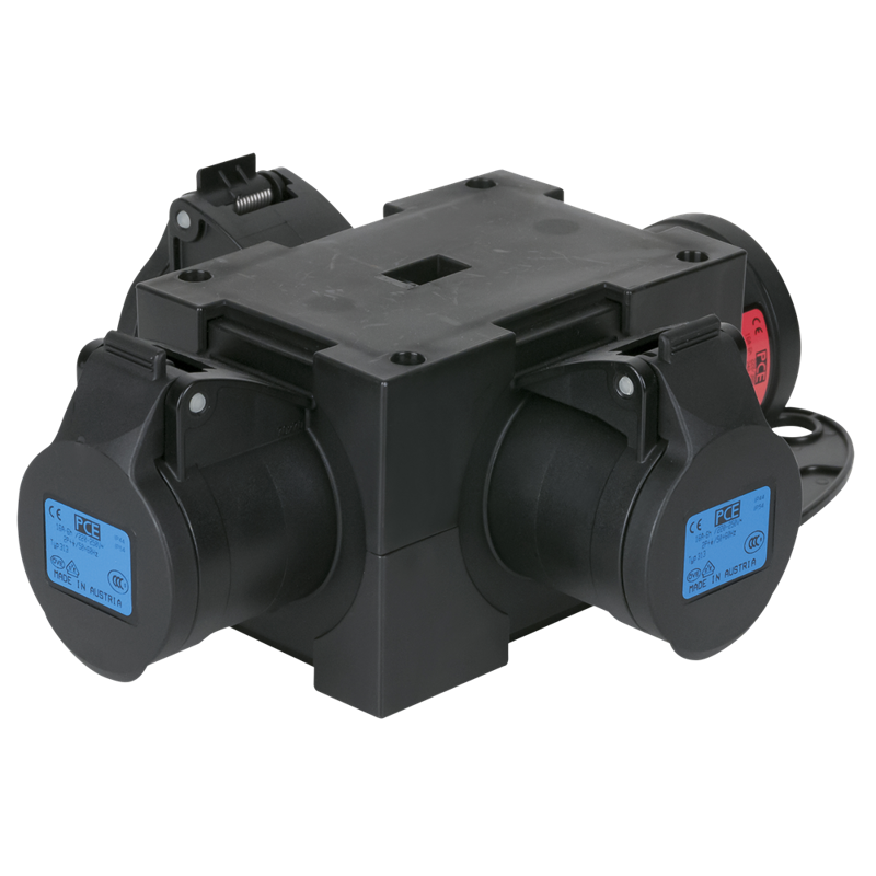 PCE CEE 16 A 5p ind til 3P CEE blå