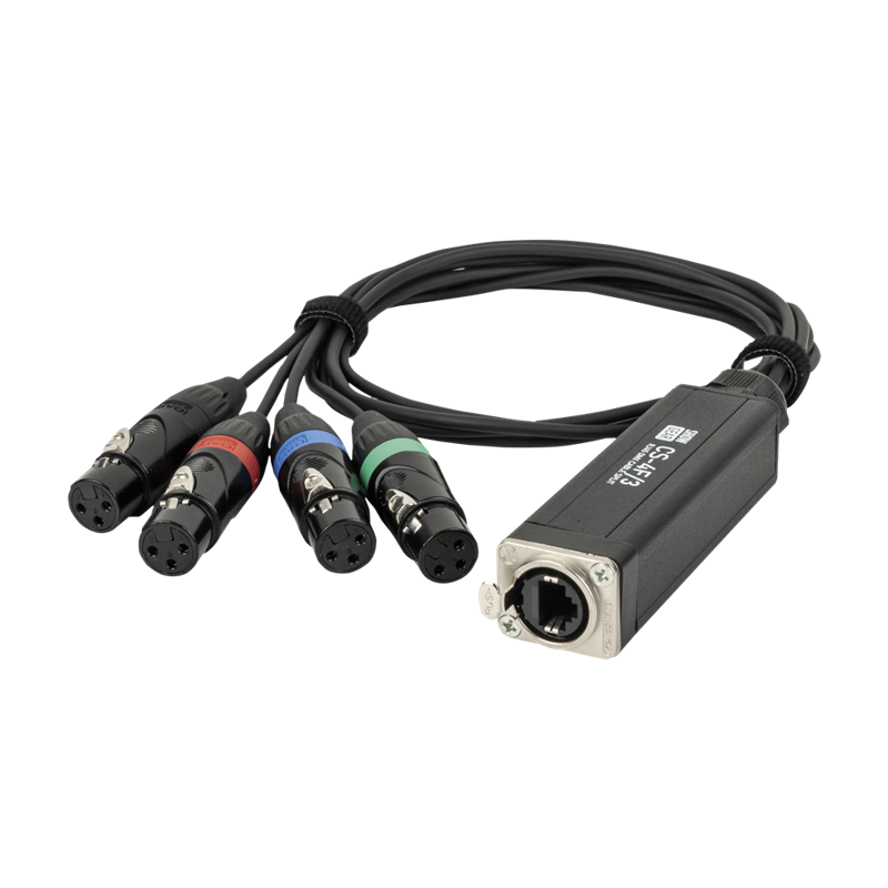 Showgear CS-4F/3 - 3-pins XLR Hun DMX 4-kanaler til RJ45 CAT (hun)