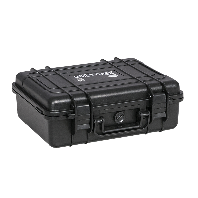 Vandtæt flightcase med plukskum. Indvendige mål: 255 x 185 x 83 mm.