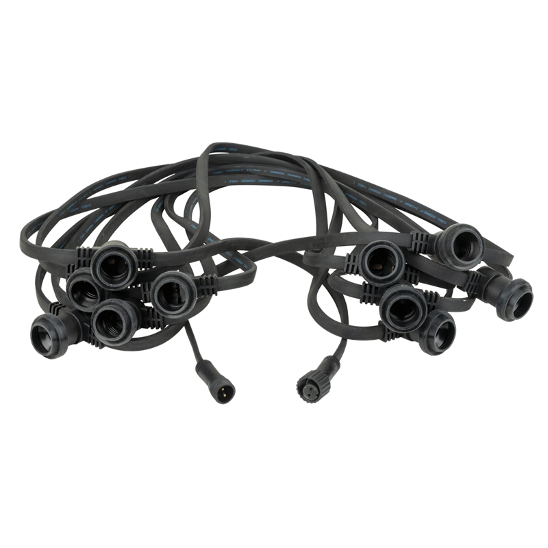 Showgear Lyskæde E27 100 cm afstand - sort - 50 m