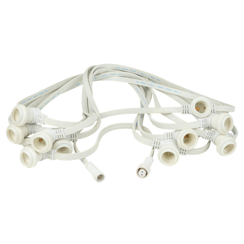 Showgear Lyskæde E27 50 cm afstand - hvid - 10 m