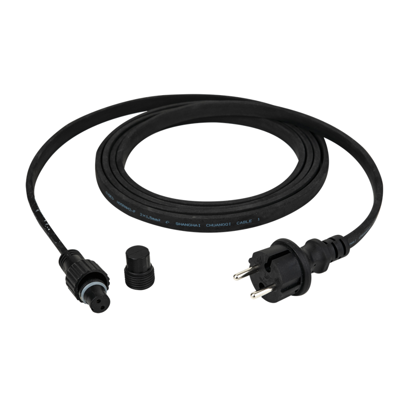 Showgear Strømkabel til Lyskæde Lys E27 Sort - 3 m