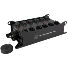 SHOWGEAR PowerCore 2s.6p - DMX Breakout Multipin S19 in/out to 6x Power Pro True + 5p DMX splitter