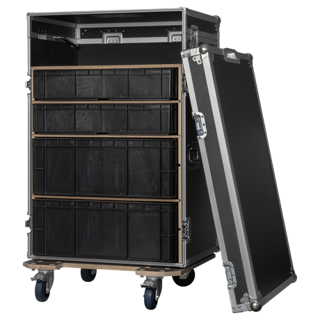 SHOWGEAR Storage Case 2 With 4 crates and two work surfaces