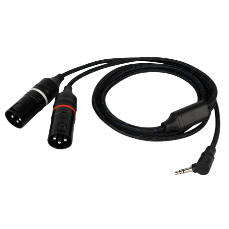 DAP FL117 - Male Stereo 90° Mini-Jack to 2 Galvanically Isolated XLR/M 3P 1.5 m Built in protection - braided jacket - 1,5 m