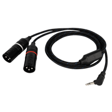 DAP FL117 - Male Stereo 90° Mini-Jack to 2 Galvanically Isolated XLR/M 3P 0.75 m Built in protection - braided jacket - 0.75 m