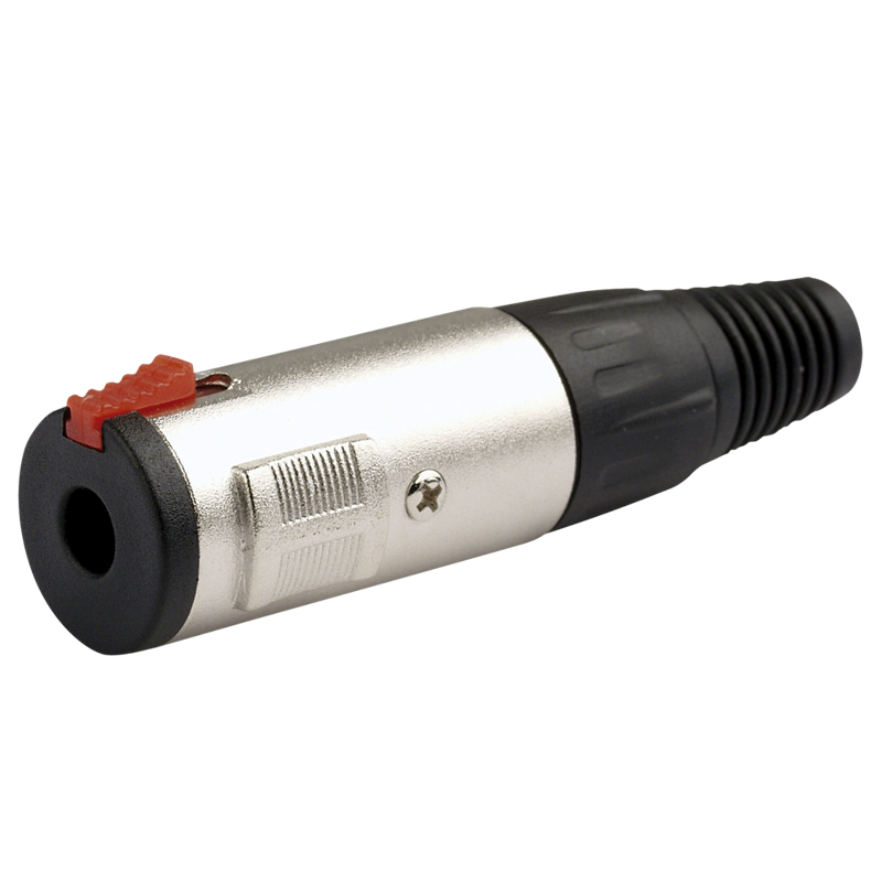 DAP jackstik 6,3mm - stereo - låsbar - hun sort endekappe