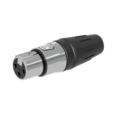 SEETRONIC XLR 3P Connector - female Gold contacts - stainless-steel housing