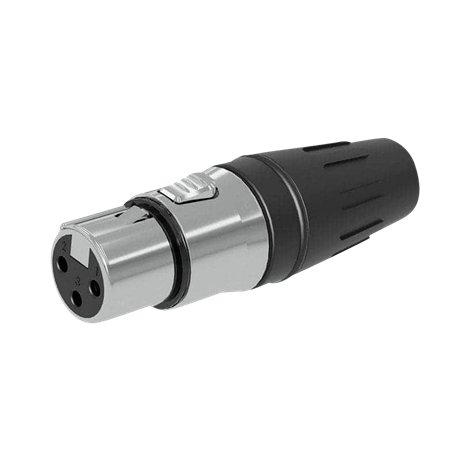 SEETRONIC XLR 3P Connector - female Gold contacts - stainless-steel housing