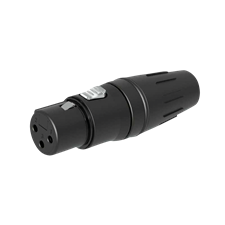 SEETRONIC XLR 3P Connector - female Gold contacts - black housing