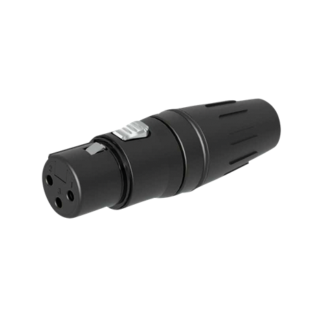 SEETRONIC XLR 3P Connector - female Gold contacts - black housing