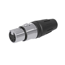 SEETRONIC XLR 5P Connector - female Gold contacts - stainless-steel housing