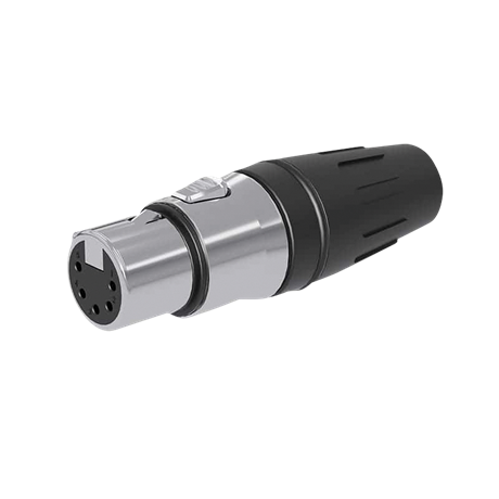 SEETRONIC XLR 5P Connector - female Gold contacts - stainless-steel housing